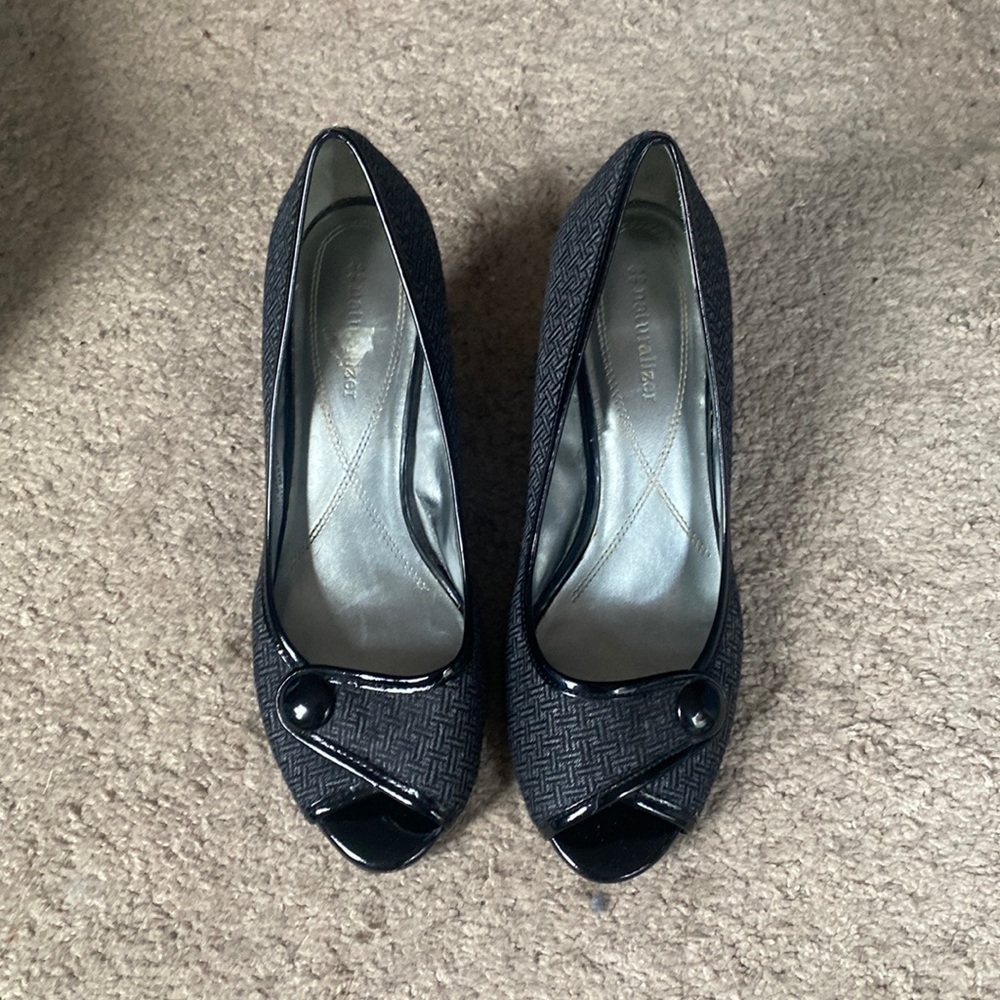 Naturalized Peep Toe Tweed Heels